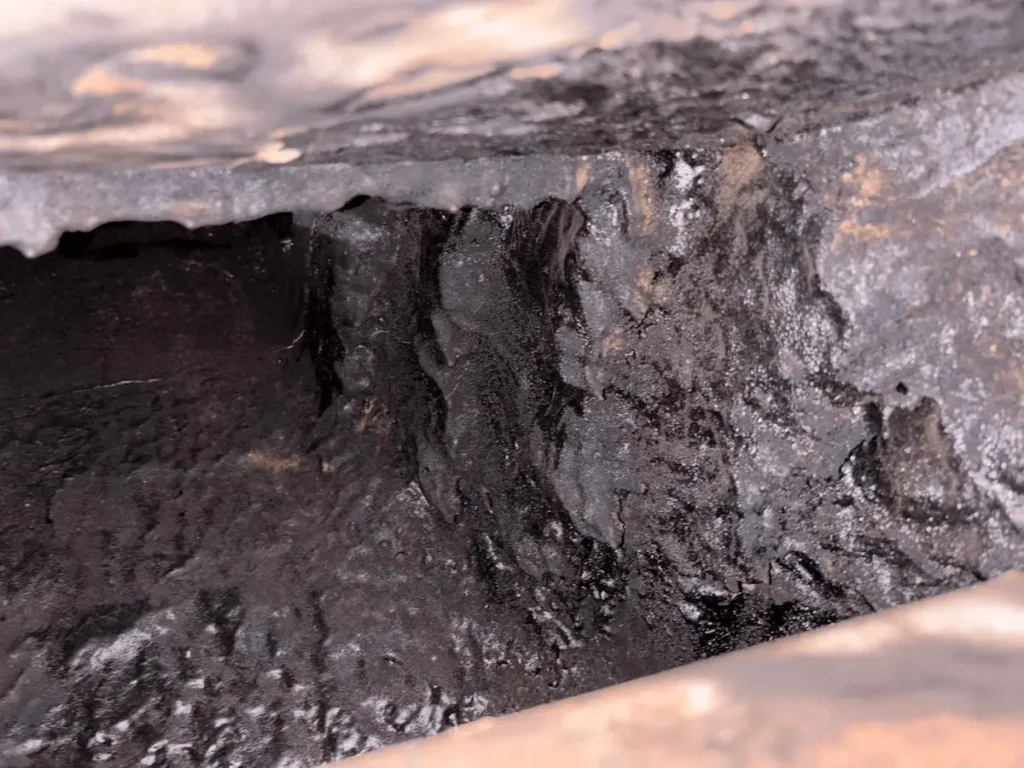 Chimney structure with visible damage